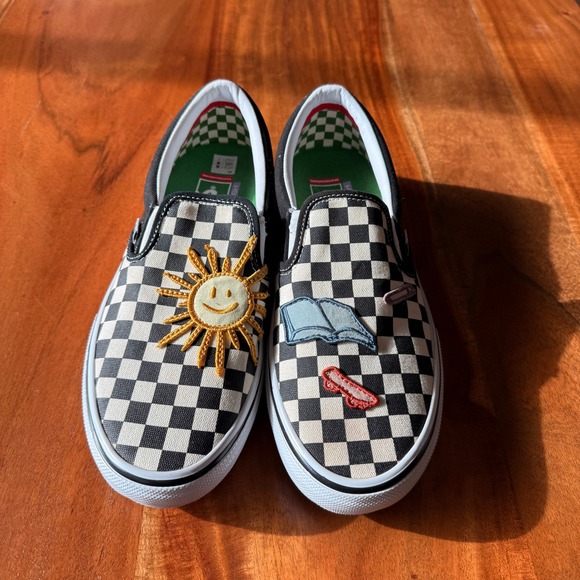 Vans Other - Vans X Skateistan Men's Skate 'Checkerboard' Shoe wth Custom Patches Size 10